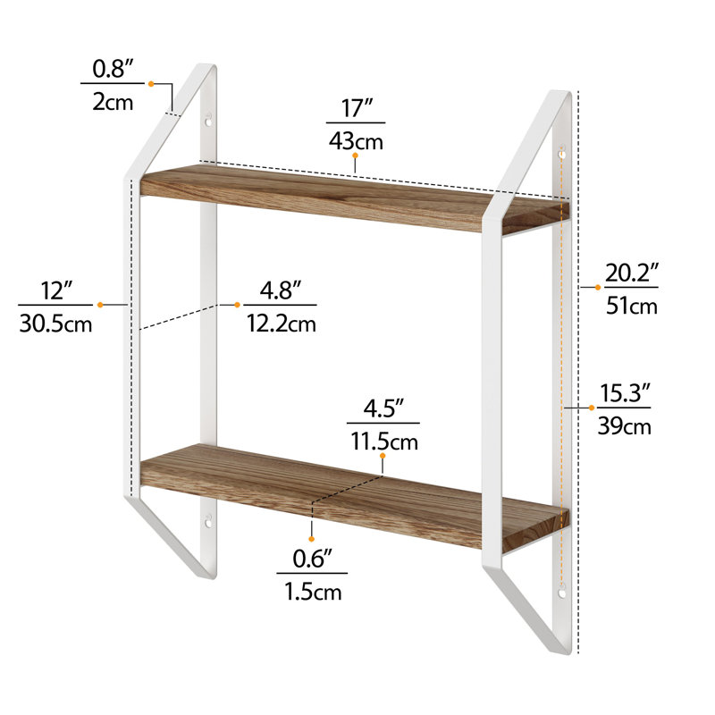 Ternate 2 Piece Bracket Shelf, 20.2'' H x 17'' W