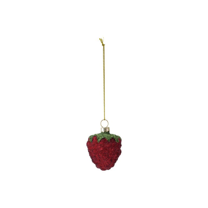 Ornement en verre perlé à la fraise