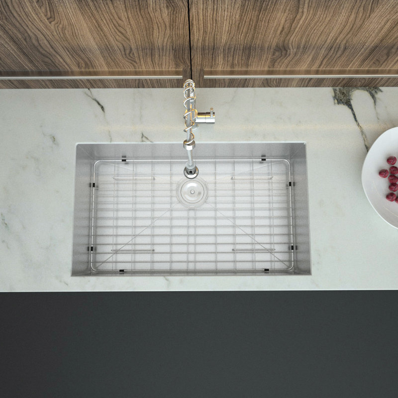 Évier de cuisine encastrable 32 po - Lavabo en acier inoxydable 19 po x 9 po avec technologie d'insonorisation 32 po x 19 po x 9 po, ensemble d'installation à surface facile