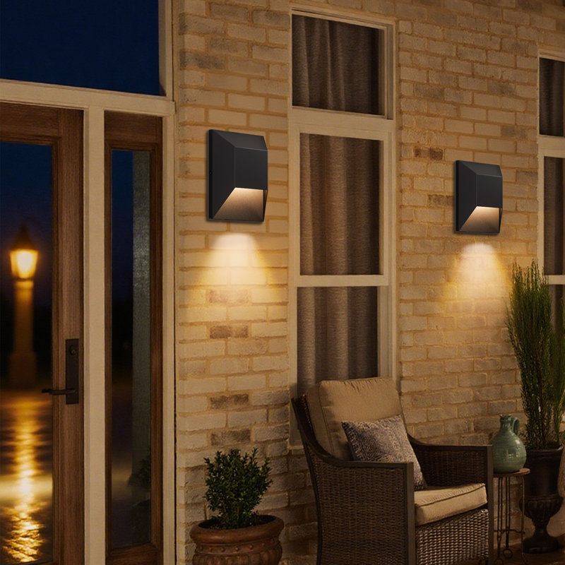 9''H Dimmable LED Black Iron Outdoor Wall Light