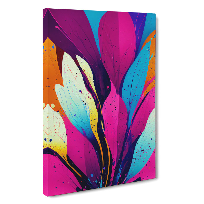 Splattered Flower No.1 Abstract - Wrapped Canvas, 50cm H x 35cm W x 3cm D
