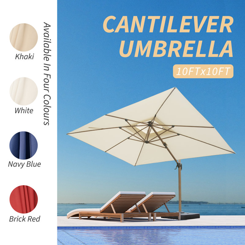 Dewilla 115.75'' Cantilever Umbrella, Cream
