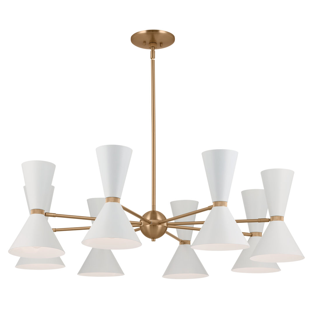 Phix 16 - Light Steel Dimmable Chandelier DecorbyHannah Shade 