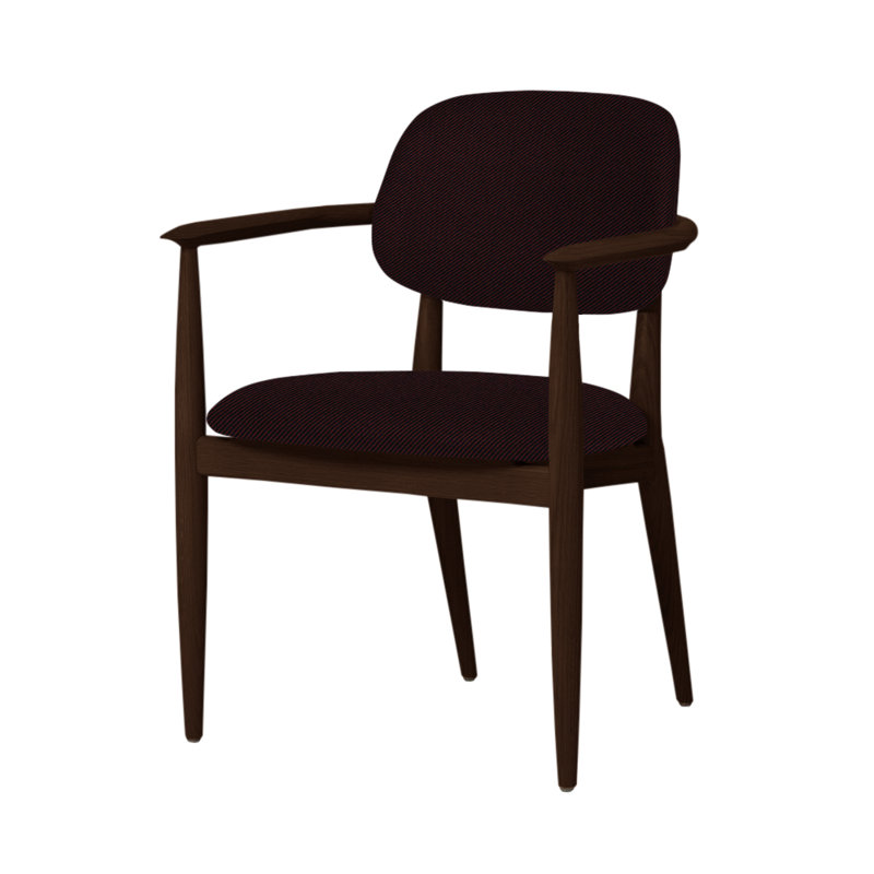 Chaise Slow de Space Copenhagen, Chêne brun foncé, Tabac Oméga