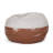 Maxi 5 Foot Two Color Fabric And Faux Leather Rounded Bean Bag