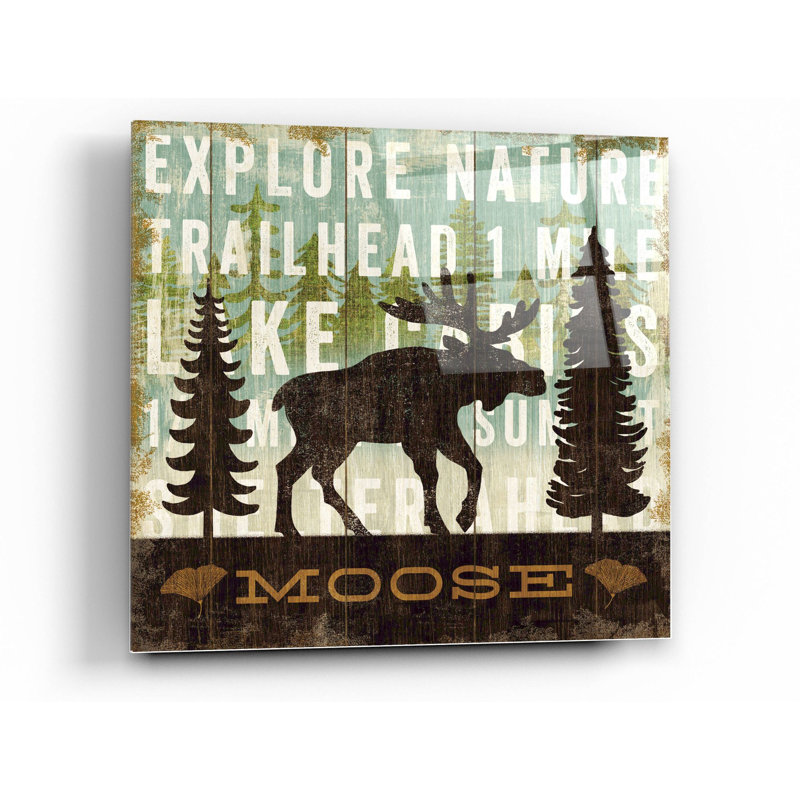 «Simple Living Moose» par Michael Mullan, art mural en verre acrylique, H 36 po x l 36 po