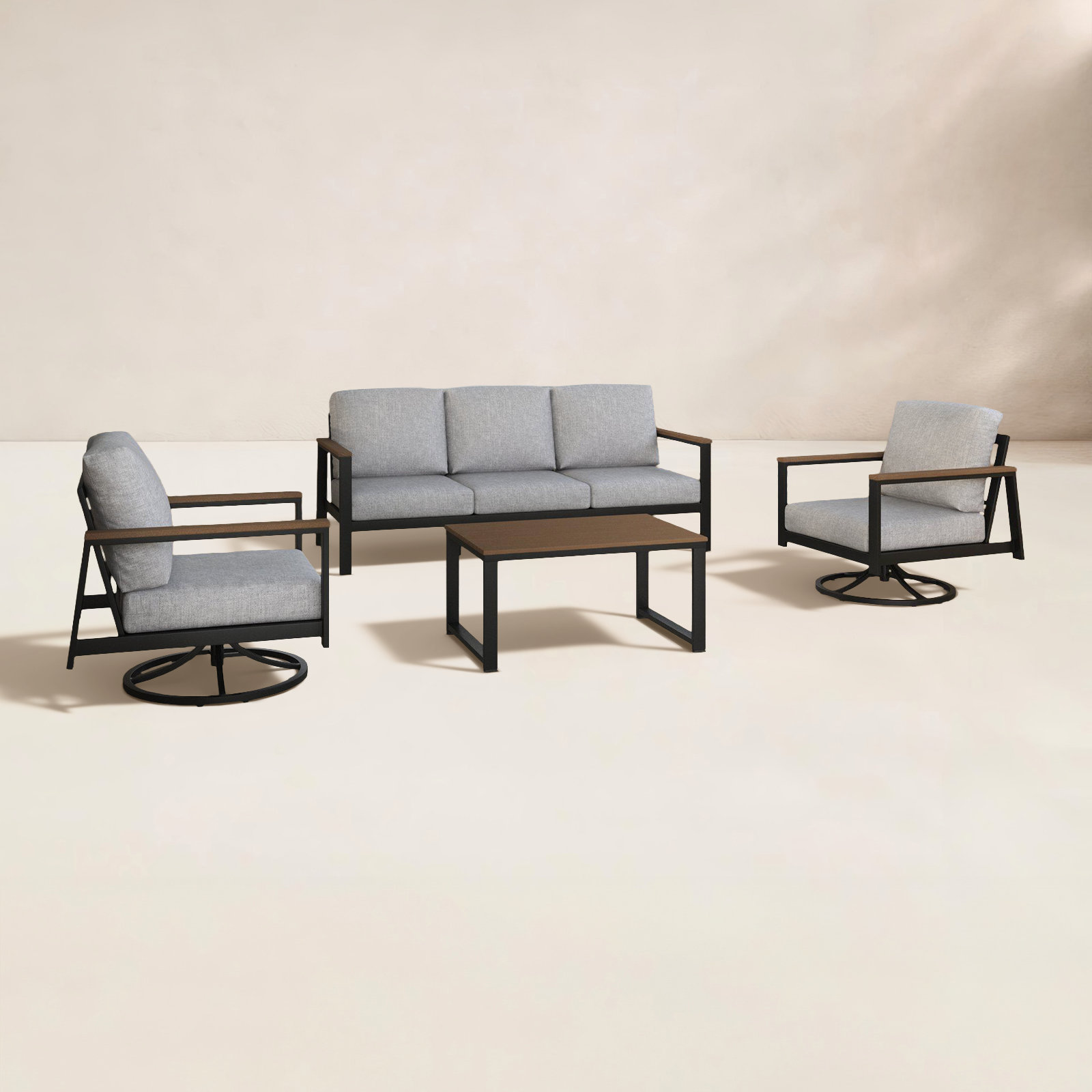 Townsend 5-Person Patio Seating Group, Canvas Granite Sunbrella® Canvas