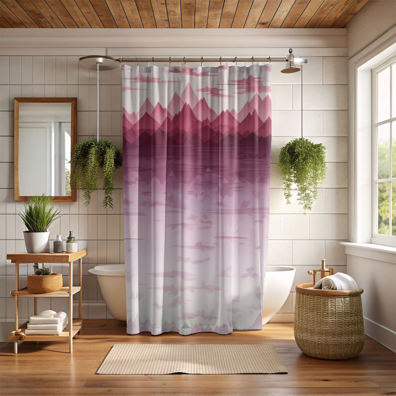 Rideau de douche Pink Soften, H 74 po x l 71 po