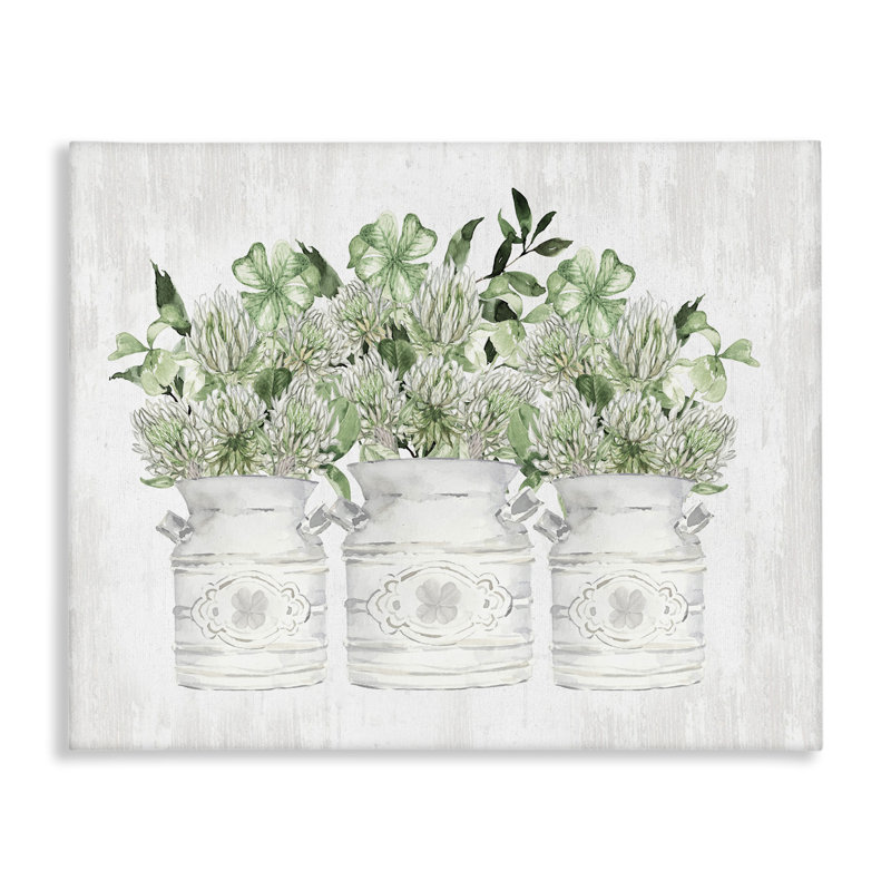«Rustic Shamrock Bouquets» par impression sur toile tendue et doublée, H 24 po x l 30 po