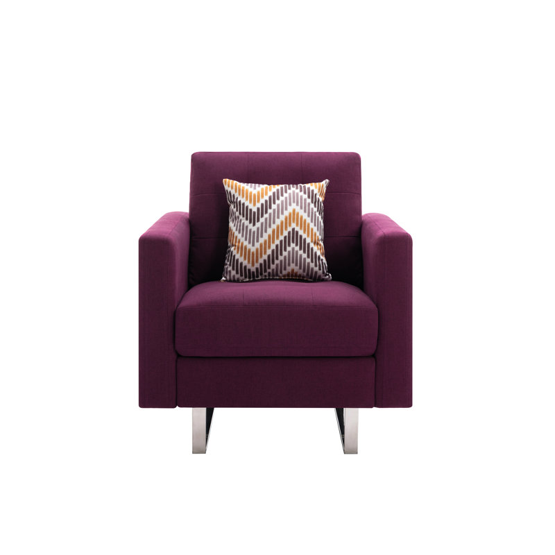 Upholstered Armchair, Purple