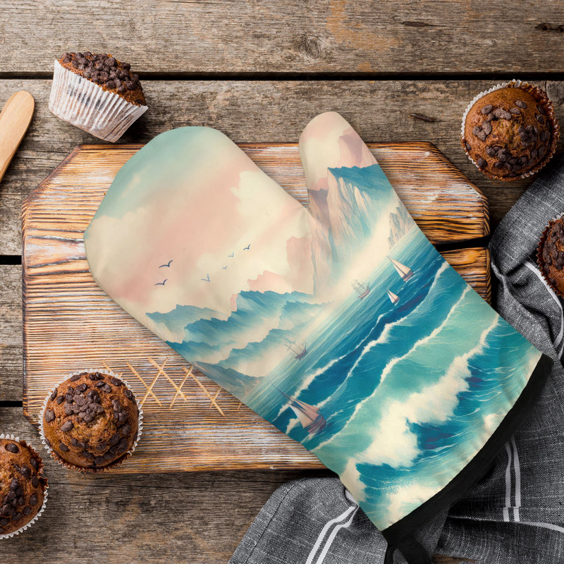 Ocean Flow Oven Mitt Cotton Twill