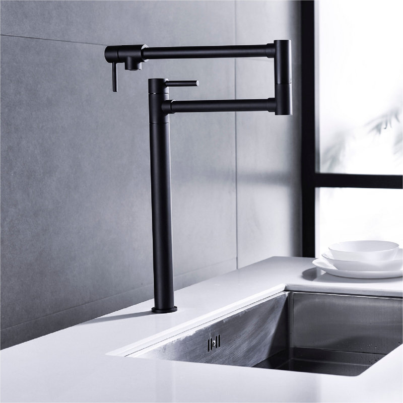 Robinet remplisseur de pot avec tige d'extension, Matte Black