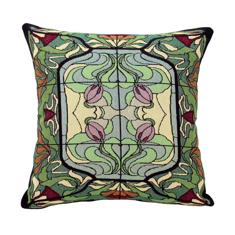 Arts And Crafts Floral Throw Pillow