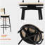 Ensemble de chaises de comptoir rotatives blanc crème, 2 chaises de bar en jute tissées à la main, convenant aux comptoirs de cuisine (blanc crème)
