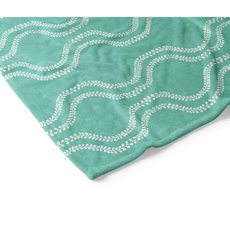 Couverture légère en velours de coton ondulé Wavy Vine, 60" L x 50" W, Teal