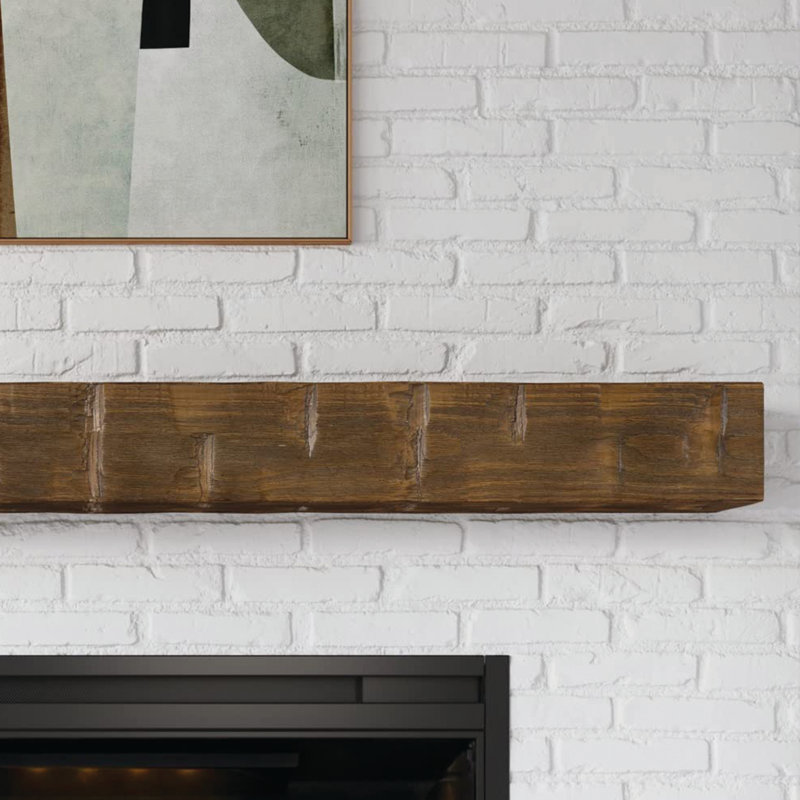 Country Living Wood Fireplace Mantel Shelf, Mocha, 60"
