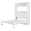 Grand lit escamotable mural avec tablettes, blanc
