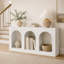 Table d'entrée 70,8 po, console en bois avec 3 tablettes arquées