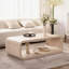 Table basse moderne à structure ouverte en bois courbé avec rangement ouvert pour les salons contemporains-130149552
