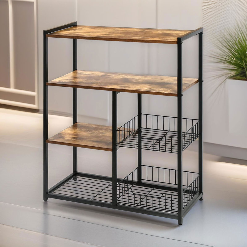 Industrial 4 Tier Kitchen Baker's Rack With Storage Shelves