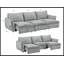 Canapé électrique en chenille gris Eaden avec canapé-lit, confortable et élégant pour les espaces de vie modernes, parfait pour la détente et le sommeil supplémentaire.