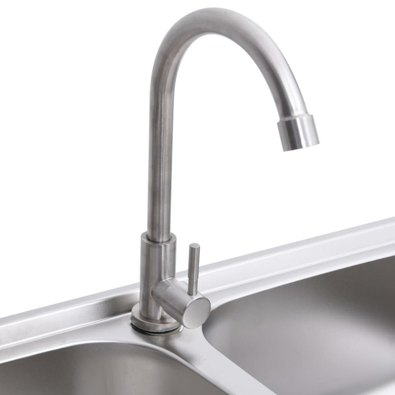 Belfry Kitchen Noah 430mm W Double Bowl Stainless Steel Drop-In Kitchen Sink with 1 Faucet Hole