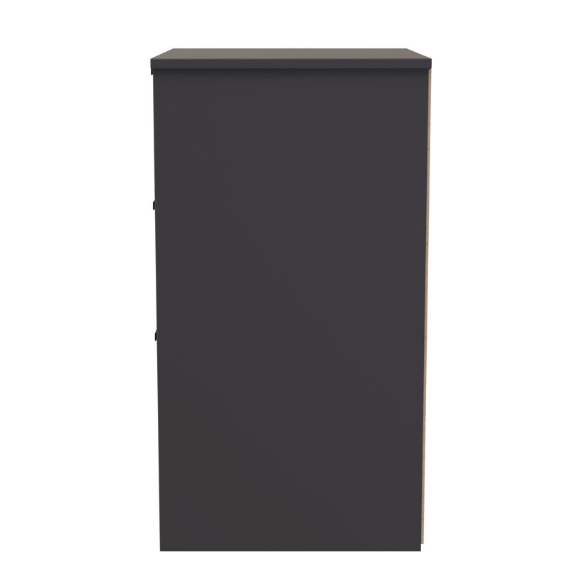Las Vegas 45cm W Manufactured Wood Bedside Table, Graphite Black