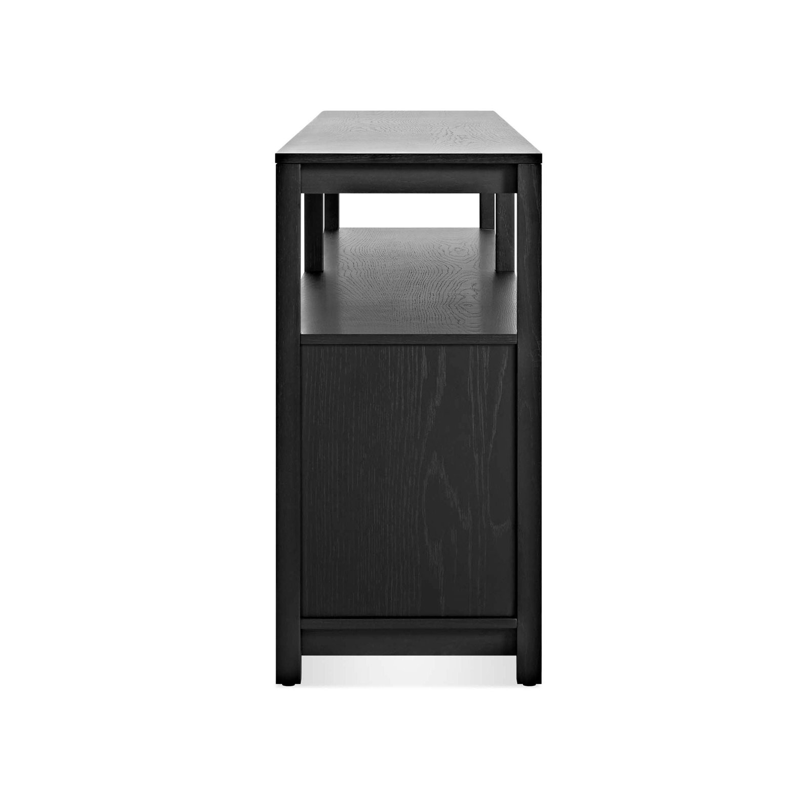 Open Plan Oak Bookcase, Black on Oak, (2 Sheves) 26" H x 80" W x 13" D