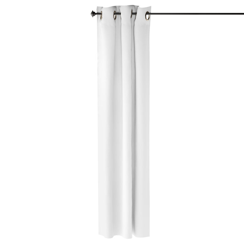 Abigail Curtain Single Panel, White, 132 W x 160 D cm