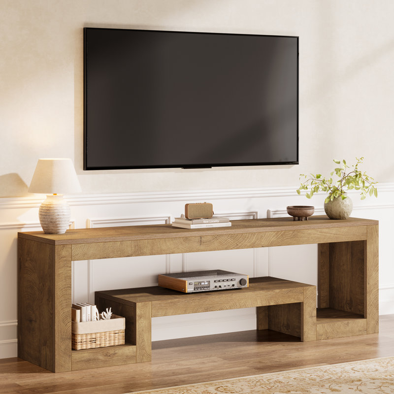 63" Tv Stand For Tvs Up To 75", Honey Brown