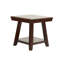 Table de bout à finition noyer avec tablette de rangement sous la table, placage en bois d'hévéa, salon | Idée de cadeau