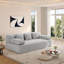 Canapé sans cadre 78,7 po, canapé-lit convertible 2-en-1 avec 3 coussins - tissu en velours côtelé moelleux, canapé 3 places multifonctionnel pour petits espaces, appartements et chambres à coucher, gris clair