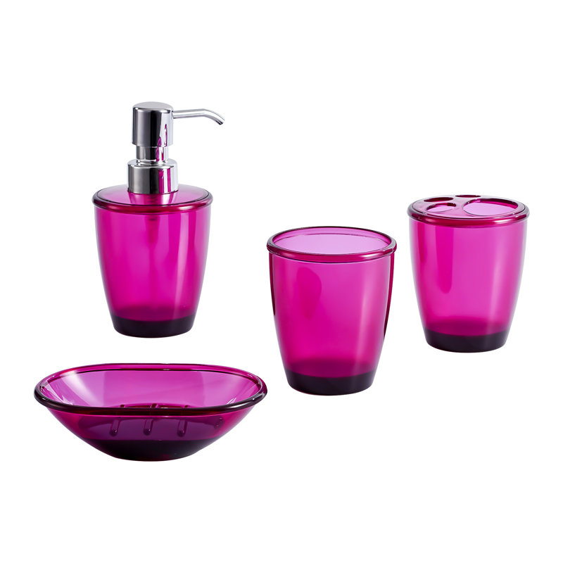 Carleta Bathroom Accessory Set, Pink