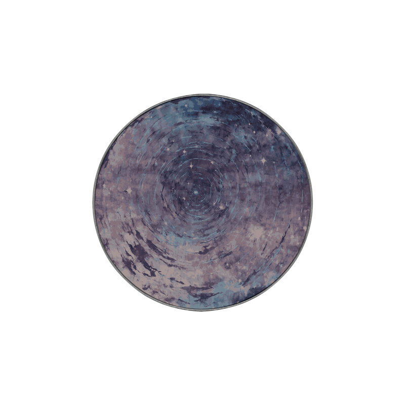 Tapis mauve soyeux et moelleux, Rond 3 pi