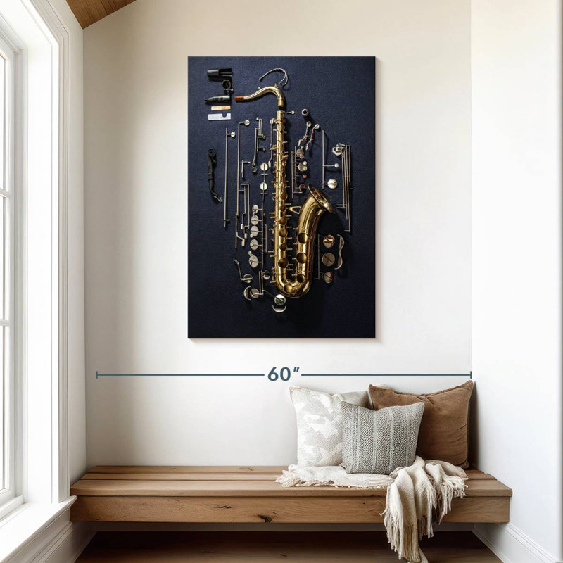 Abarca saxophone démonté, H 45 po x l 30 po
