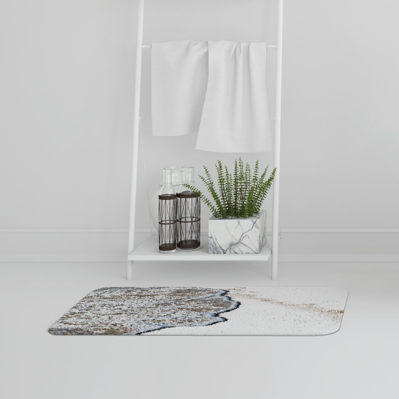 Isabelle Non-Slip Bath Rug, Ocean Wave & Sand Beach