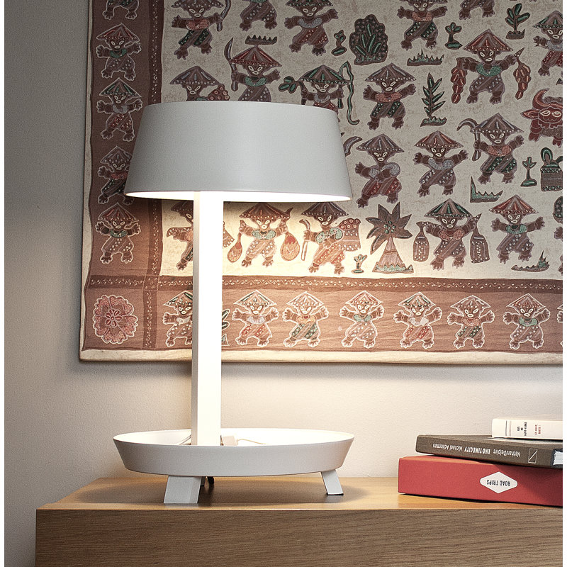 Carry Table Lamp, 16.5" H x 10.2" W x 10.2" D, Matt Pure White