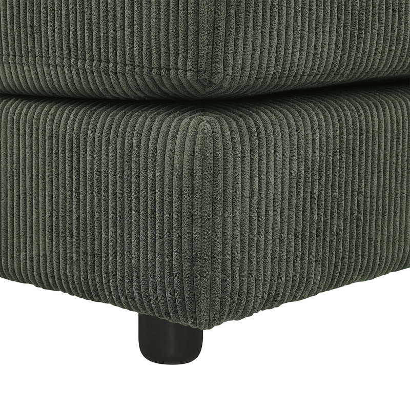 Canapé modulaire réversible d'angle avec repose-pieds, Vert antique