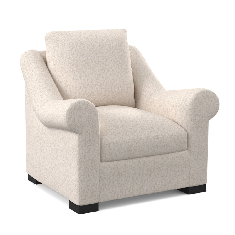Canyon Sunbrella® and Boucle Armchair, Elise Harbor 100% Polyester, Espresso