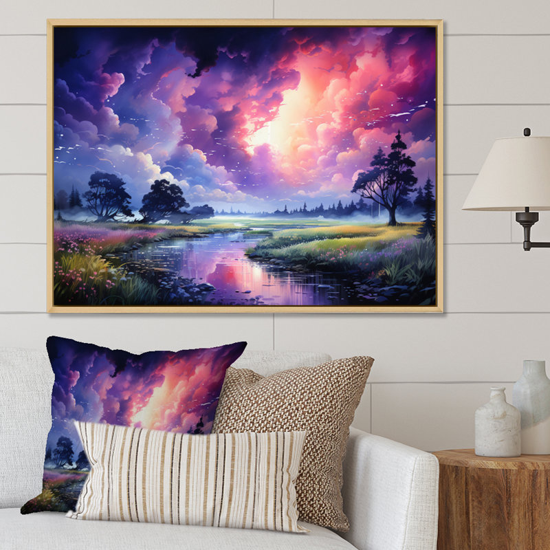 «Storm Dancing Rainbows I» sur toile, H 24 po x l 32 po x P 1 po, Cadre naturel flottant