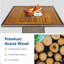 Table de salle à manger 1 pièce carrée en rotin brun avec bois d'acacia