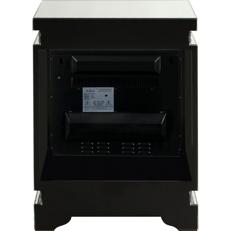Annemore Mirrored 21'' Electric Fireplace with Faux Diamonds