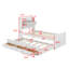 Lit plateforme simple en bois, lit de jour avec prises intégrées et tête de lit de rangement, cadre de lit extensible avec lit gigogne et 3 tiroirs
