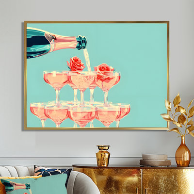 Champagne Bubbly Roses - Champagne Wall Art