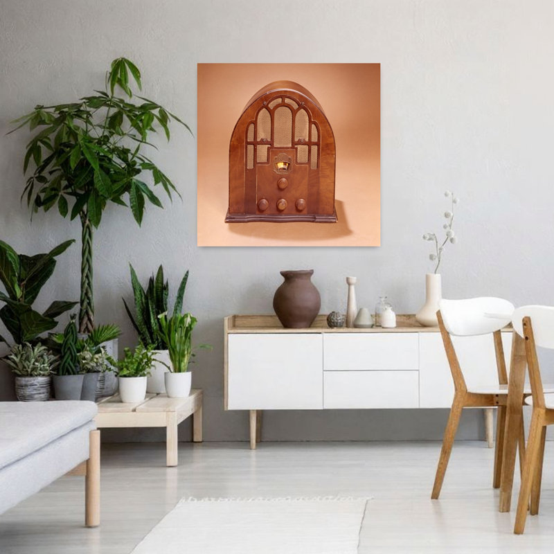 1920S 1930S Old Time Cathedral Style Radio Classic Gothic Retro Wall Art, H 36 po x l 36 po