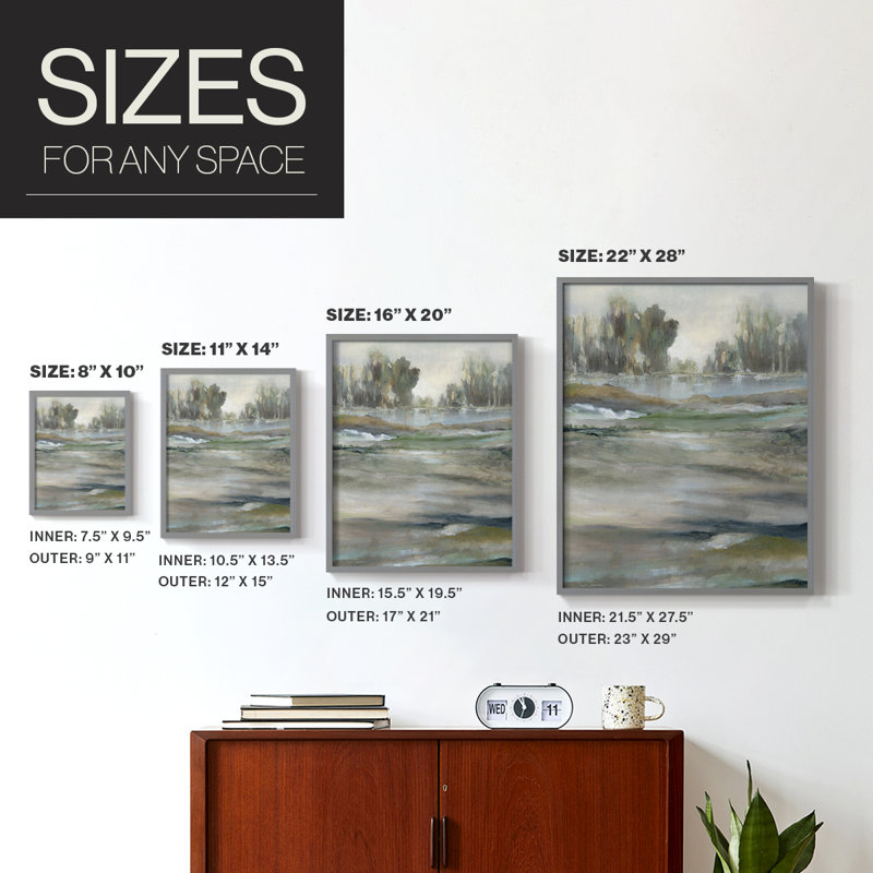 Lake Solitude Framed Print - Solid Wood, Gray, 11" H x 9" W