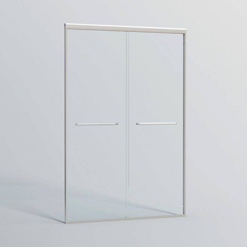 44-48 In. W X 72 In. H Shower Door, Semi-Frameless Bypass Bathroom Sliding Door With 1/4" (6Mm) Tempered Glass, Double Slide