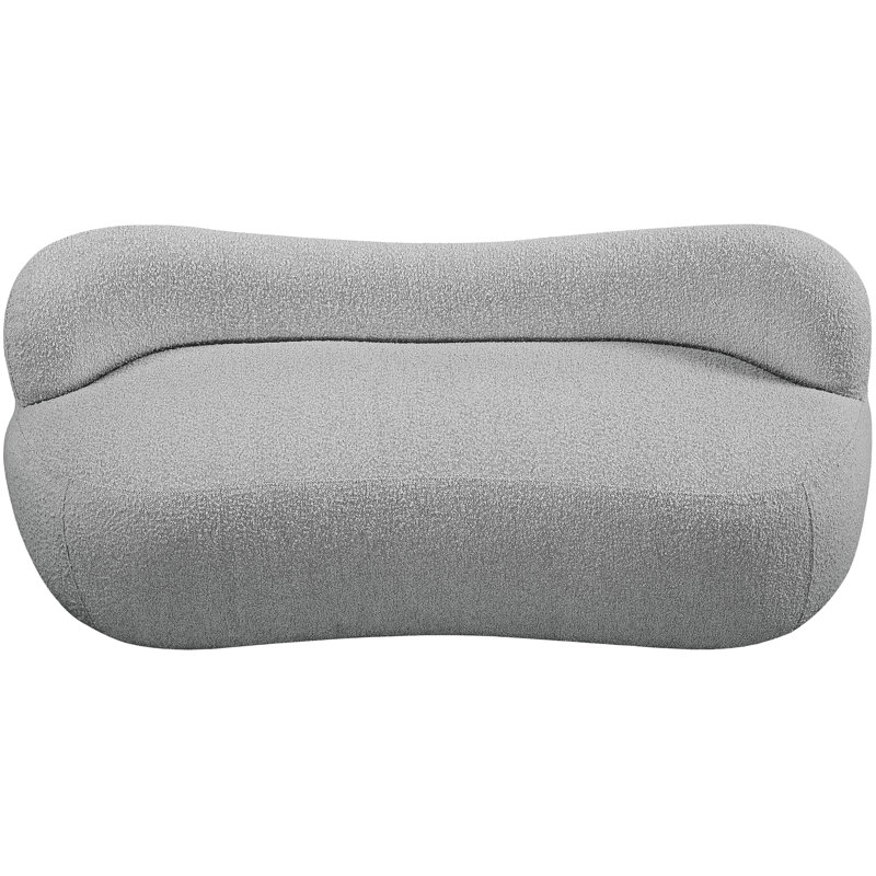 Banc en tissu Jimmey Flair Boucle, Tissu gris bouclé