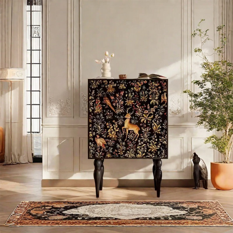 Elegant Pine Storage Cabinet with Unique Legs