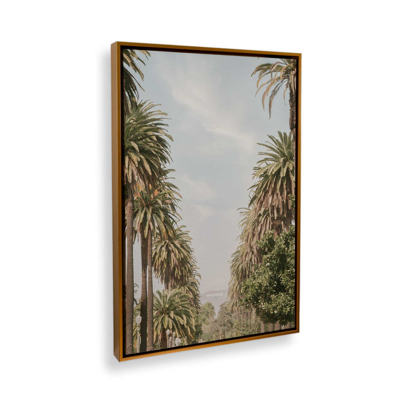Golden Boulevard, reproduction d'art sur toile, 12 po x 18 po, Cadre flottant doré poli